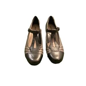 Earth Wonderlust Mary Jane Shoes Women’s Size 9 B Leather Black T Strap Heels